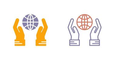 Globe Hand Icon vector