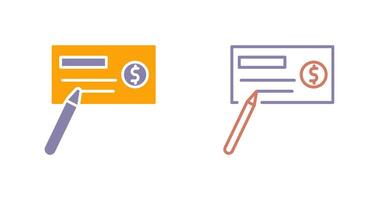 Write Cheque Icon vector