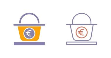 icono de la cesta del euro vector