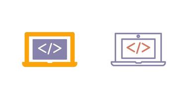 Coding Computer Icon vector