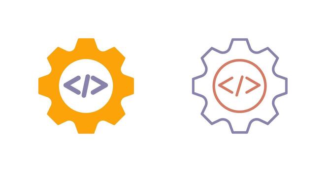 codificación engranaje icono vector