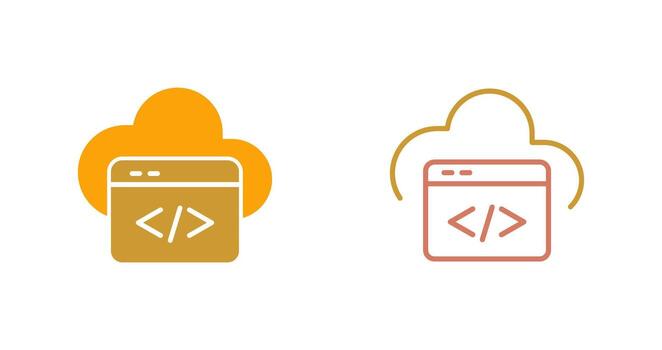 Cloud Coding Icon vector