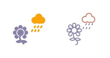 Flower with rain Icon vector
