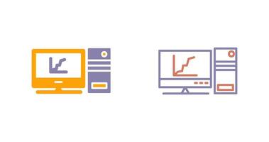 Graph Line Screen Icon vector