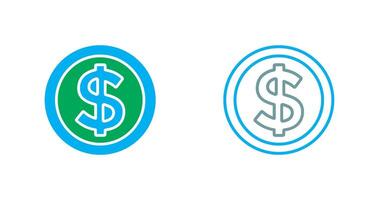icono de símbolo de dólar vector