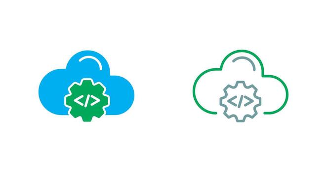 Cloud Coding Icon vector