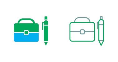 Briefcase and Pen Icon vector