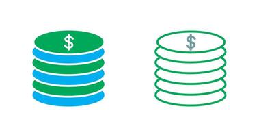 icono de pila de monedas vector