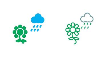 Flower with rain Icon vector