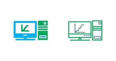 Graph Line Screen Icon vector