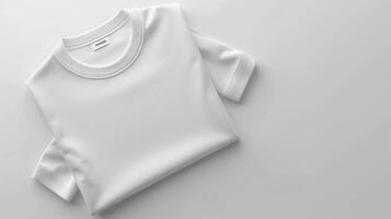 ai generado un Bosquejo de blanco adulto largo manga camiseta acostado en el blanco antecedentes. generado por artificial inteligencia. foto