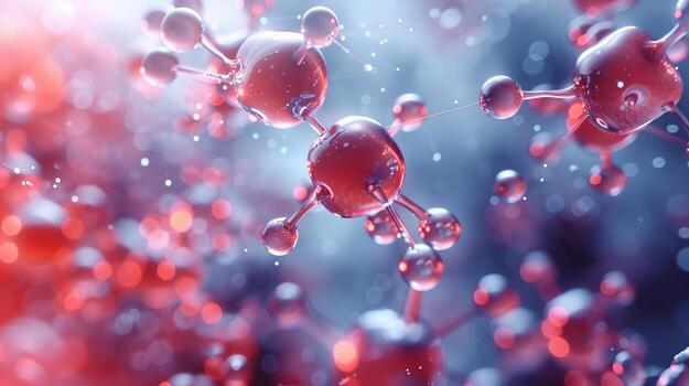 AI generated Glass shapes of biological glass molecules. Generated by artificial intelligence. photo