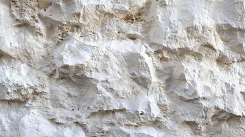 AI generated A detailed texture of white sandstone wall. Texture of white painted limestone wall with rough surface and small details. Generated by artificial intelligence. photo