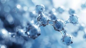 AI generated Glass shapes of biological glass molecules. Generated by artificial intelligence. photo