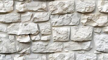 AI generated A detailed texture of white sandstone wall. Texture of white painted limestone wall with rough surface and small details. Generated by artificial intelligence. photo