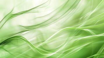 AI generated Abstract green background with blurred waves and lines. A soft gradient of light green with smooth curves. Generated by artificial intelligence. photo