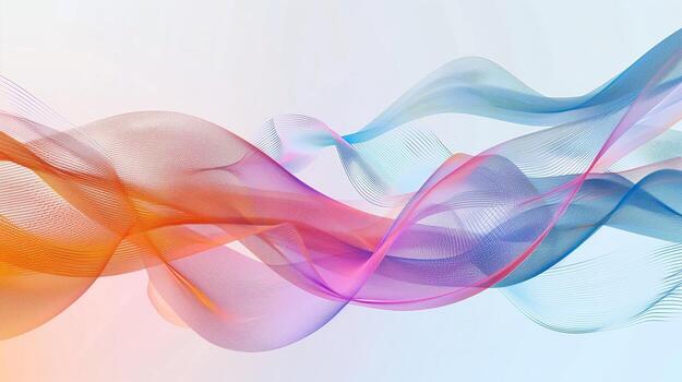 AI generated Abstract colorful blurred wavy lines on a white background.  Generated by artificial intelligence. photo