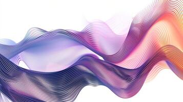 AI generated Abstract smooth wave on a white background. Dynamic sound wave. Generated by artificial intelligence. photo