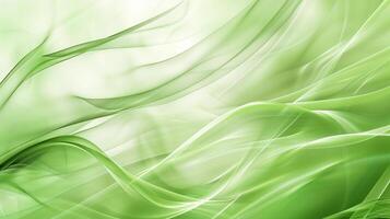 AI generated Abstract green background with blurred waves and lines. A soft gradient of light green with smooth curves. Generated by artificial intelligence. photo