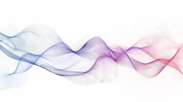 AI generated Abstract smooth wave on a white background. Dynamic sound wave. Generated by artificial intelligence. photo