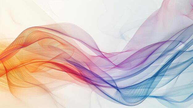 AI generated Abstract colorful blurred wavy lines on a white background.  Generated by artificial intelligence. photo