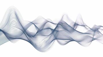 AI generated Abstract smooth wave on a white background. Dynamic sound wave. Generated by artificial intelligence. photo