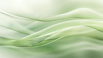 AI generated Abstract green background with blurred waves and lines. A soft gradient of light green with smooth curves. Generated by artificial intelligence. photo