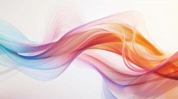 AI generated Abstract colorful blurred wavy lines on a white background.  Generated by artificial intelligence. photo