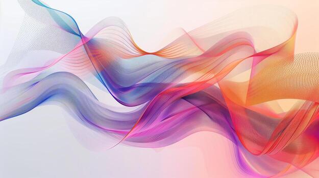 AI generated Abstract colorful blurred wavy lines on a white background.  Generated by artificial intelligence. photo