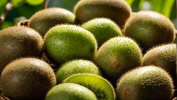 ripe kiwi of the garden harvest photo