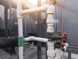 Installation pipe lines and valve control pressure in the Air Handling Unit. photo