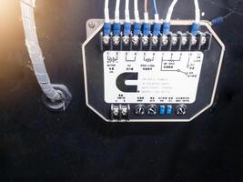 Installation terminals connection modul control display monitoring for generator power plant. photo