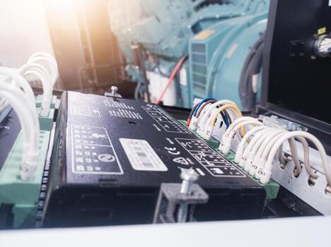 Generator panel control service, Checking the electrical control circuit display monitoring on generator engine. photo