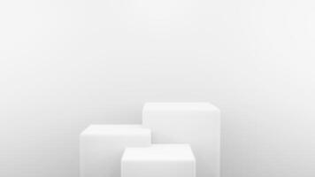 Podium in abstract white composition for product presentation, 3d render, 3d illustration photo