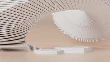 white cylinder with abstract modern background, 3d model mockup photo