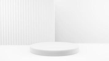 Podium in abstract white composition for product presentation, 3d render, 3d illustration photo