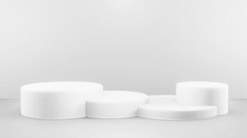podio en resumen blanco composición para producto presentación, 3d prestar, 3d ilustración foto