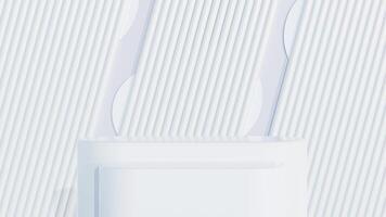 White podium on white natural background for product display and enough empty space for text and content. 3d illustration render photo