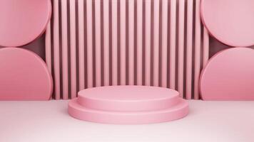 Abstract minimal mock up pastel color Scene, pink geometric shape podium background,3d render photo