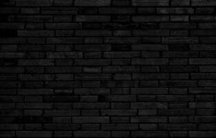 Abstract Black brick wall texture for background. photo