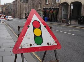 temporary traffic light sign photo