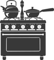 AI generated Silhouette Oven Cooking Tool black color only vector