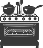 AI generated Silhouette Oven Cooking Tool black color only vector