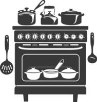 ai generado silueta horno Cocinando herramienta negro color solamente vector