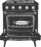 AI generated Silhouette Oven Cooking Tool black color only vector