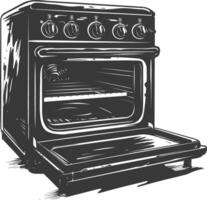 AI generated Silhouette Oven Cooking Tool black color only vector