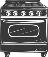 AI generated Silhouette Oven Cooking Tool black color only vector