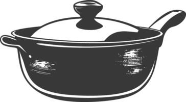 AI generated Silhouette Pan Cooking Tool black color only vector