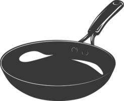 AI generated Silhouette Pan Cooking Tool black color only vector