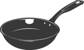 AI generated Silhouette Pan Cooking Tool black color only vector